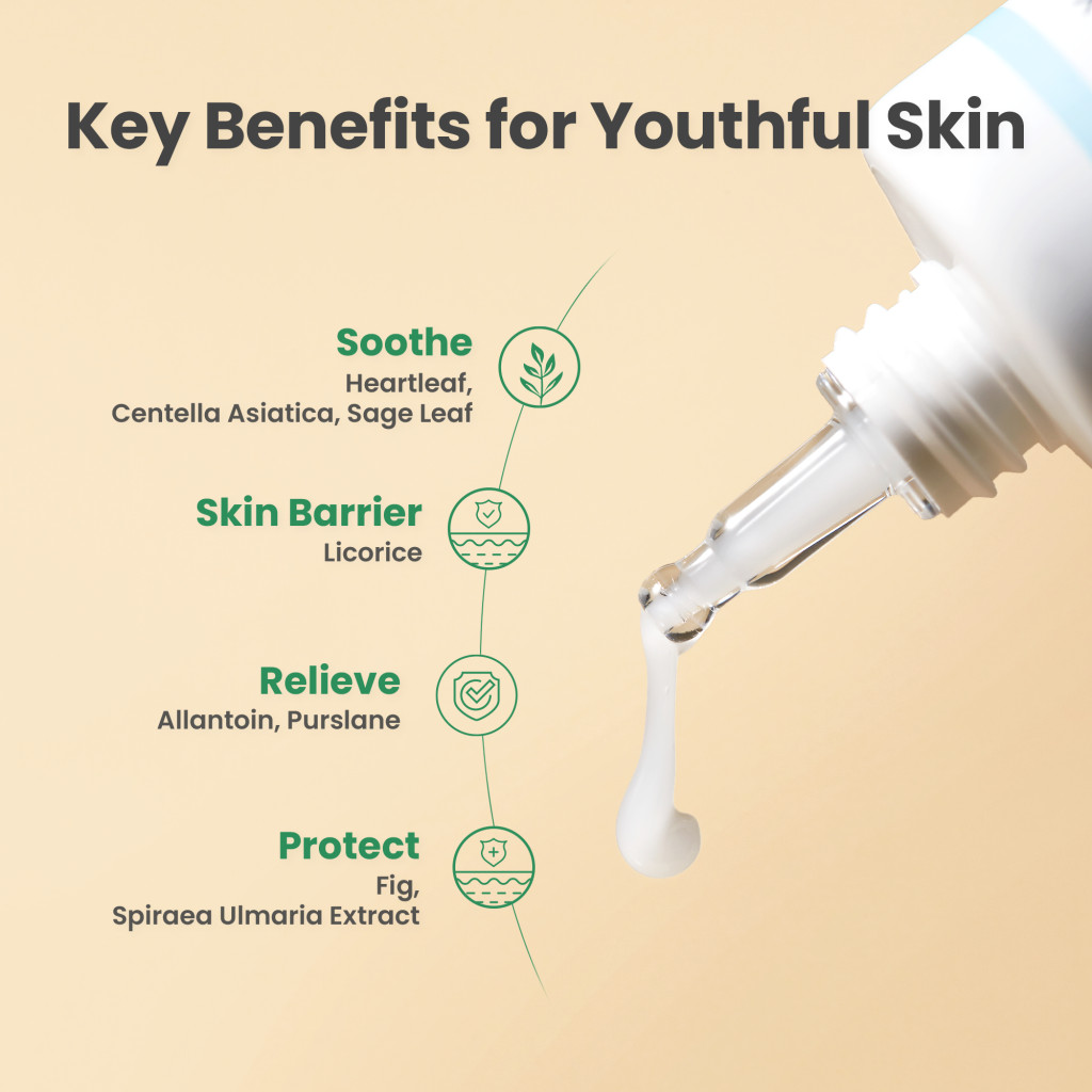 Axis-Y Heartleaf My Type Calming Cream - Lightweight Moisturizer for Soothing, Hydrating Sensitive & Acne-Prone Skin 60ml