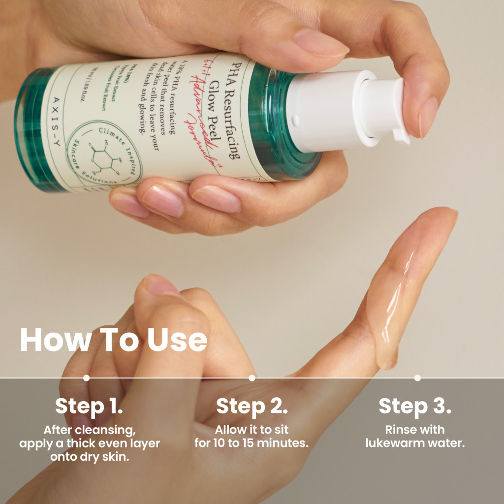 Axis-Y PHA Resurfacing Glow Peel - Gentle Exfoliating Gel for Radiant, Smooth, and Sensitive Skin with PHA + Fruit Extracts 50ml