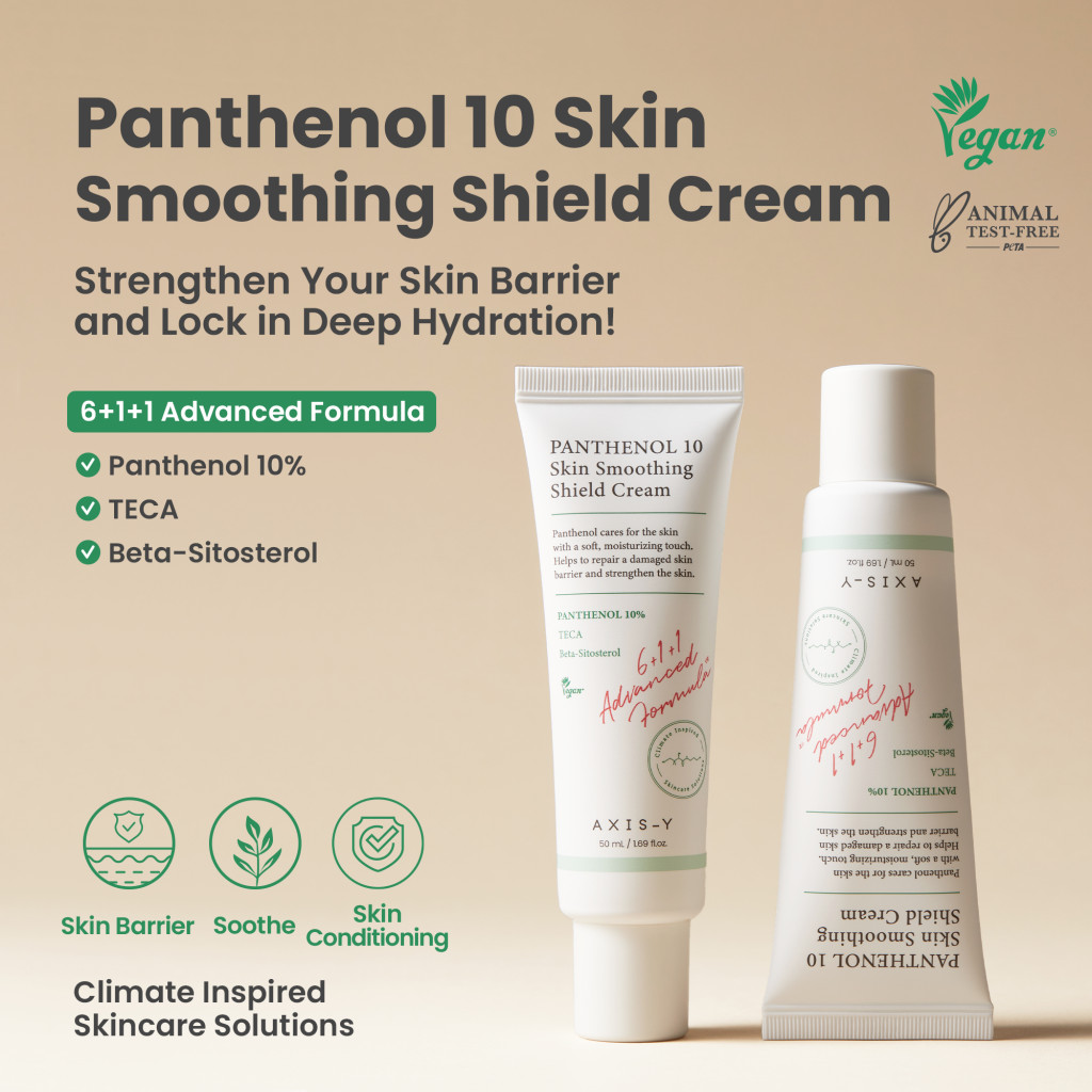 Axis-Y Panthenol 10 Skin Smoothing Shield Cream – Soothing Moisturizer for Sensitive, Dry & Irritated Skin 50ml