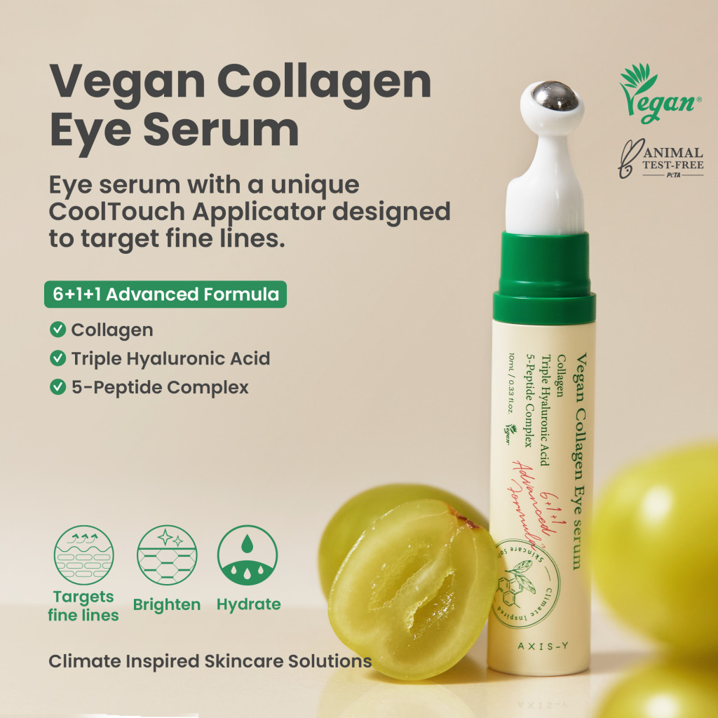 Axis-Y Vegan Collagen Eye Serum – Hydrating & Firming Eye Serum for Dark Circles, Puffiness & Fine Lines 10ml