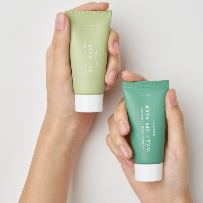 Axis-Y Mask Now Glow Later Duo Set – Mugwort Mask + Gel Mask Each for Pore Care, Hydration & Skin Brightening 30ml