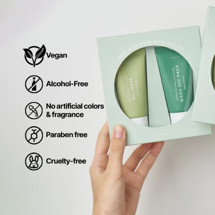 Axis-Y Mask Now Glow Later Duo Set – Mugwort Mask + Gel Mask Each for Pore Care, Hydration & Skin Brightening 30ml