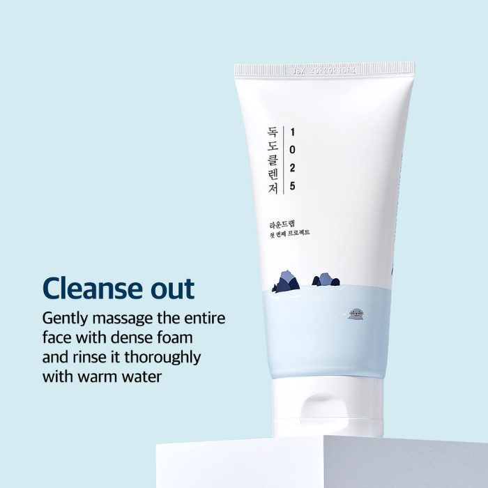 Round Lab 1025 Dokdo Cleanser - Gentle pH-Balanced Foam Cleanser with Deep Sea Water for Sensitive Skin 150ml