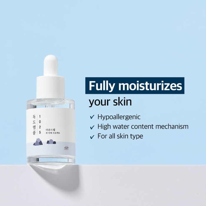 Round Lab 1025 Dokdo Ampoule - Soothing & Hydrating Korean Serum with Deep Sea Water for Sensitive, Dehydrated Skin 45G