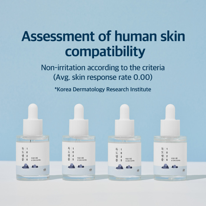 Round Lab 1025 Dokdo Ampoule - Soothing & Hydrating Korean Serum with Deep Sea Water for Sensitive, Dehydrated Skin 45G