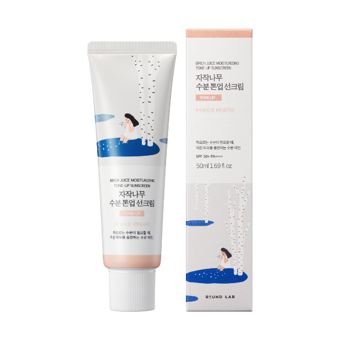 Round Lab Birch Juice Tone-Up Sunscreen- Brightening SPF 50+ PA++++ Sunscreen with Birch Sap for Glowing, Even Skin 50 ml