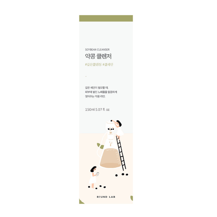 Round Lab Soybean Cleanser -Creamy Low pH Foam Cleanser with Fermented Soybean Extract for Hydrated, Healthy Skin 150ml