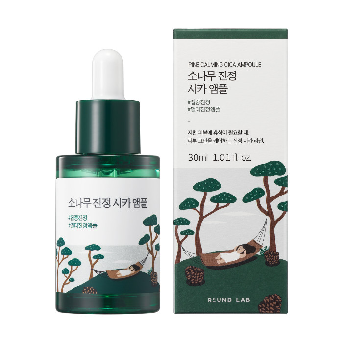 Round Lab Pine Calming Cica Ampoule - Soothing Serum with Cica & Pine Leaf Extract for Redness Relief and Skin Barrier Repair 30 ml