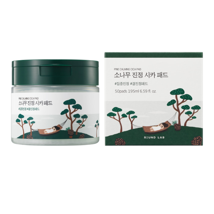 Round Lab Pine Calming Cica Pad – Soothing Toner Pads with Cica & Pine Leaf for Redness Relief and Skin Barrier Repair 50s pads /195 ml