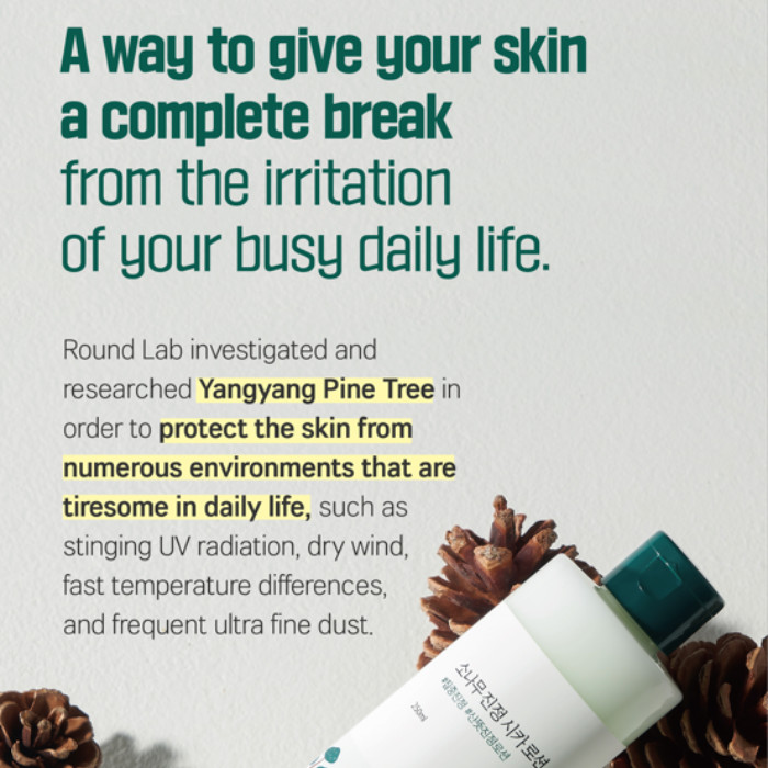 Round Lab Pine Calming Cica Lotion - Soothing Moisturizing Lotion with Pine Leaf & Centella for Sensitive, Irritated Skin 250 ml