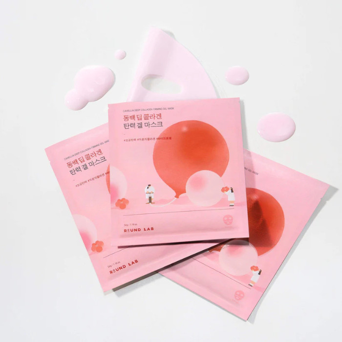 Round Lab Camellia Deep Collagen Firming Gel Mask – Anti-Aging Hydrogel Mask with Collagen & Camellia for Firm, Youthful Skin 4’s