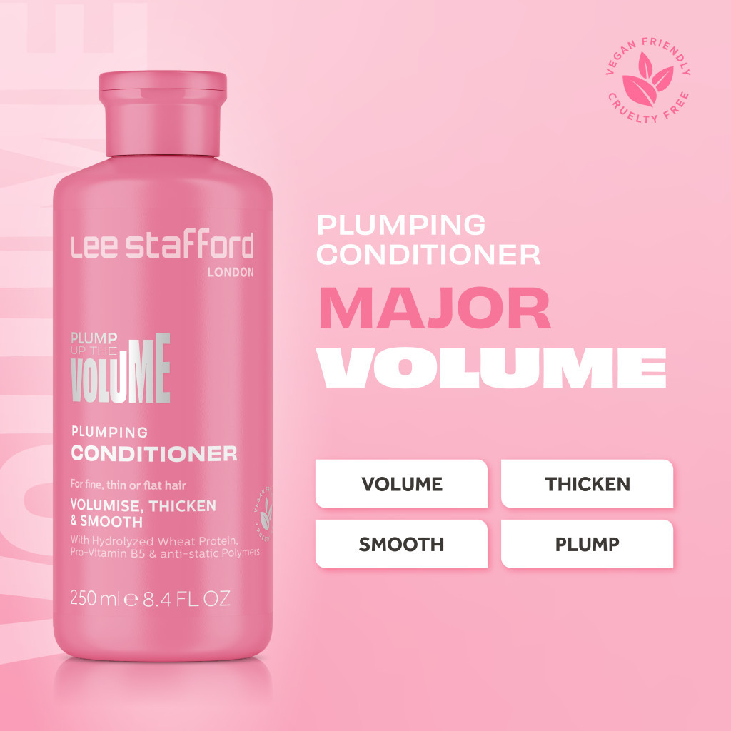 Lee Stafford Plump Up The Volume Conditioner, Thickening and Lightweight Hair Booster, 250ml