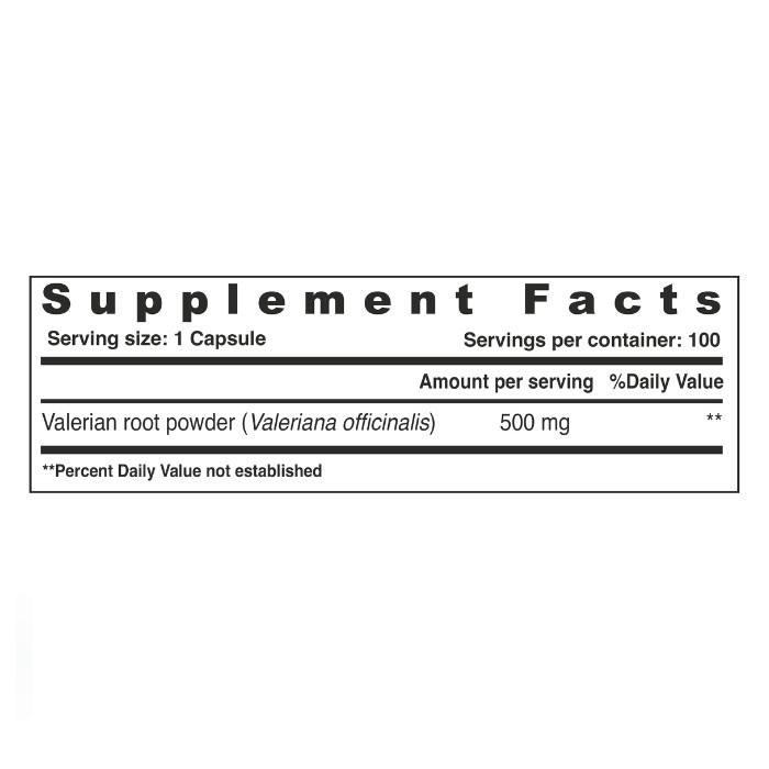 Sunshine Nutrition Valerian Root 500mg, Natural Sleep, Relaxation and Stress Support, 100 Vegetable Capsules