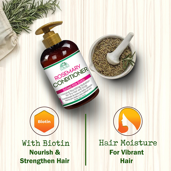 Okay Pure Rosemary with Biotin Conditioner, Hydrating, Strengthening and Growth-Boosting Hair Care, 354ml