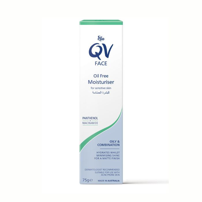 Ego QV Face Oil-Free Moisturizer, Lightweight Hydration, Matte Finish for Oily, Acne-Prone, and Combination Skin, 75g