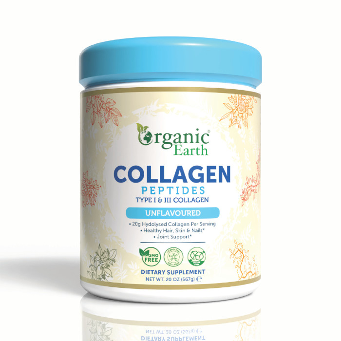 Organic Earth Collagen Peptides Unflavoured, 20g Daily Collagen for Skin, Hair, Nails and Joint Health - 567g
