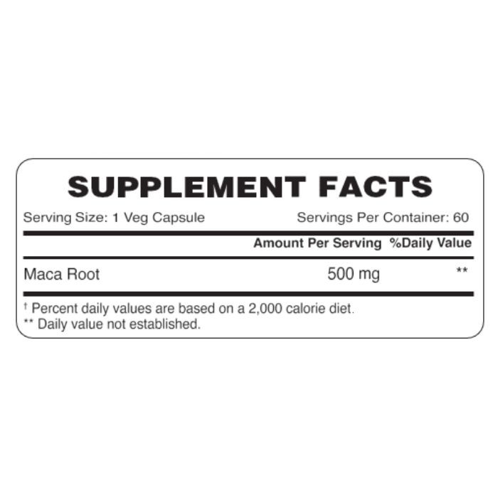 Organic Earth Maca Root, Natural Energy, Hormonal Balance and Vitality Support, 60 Capsules