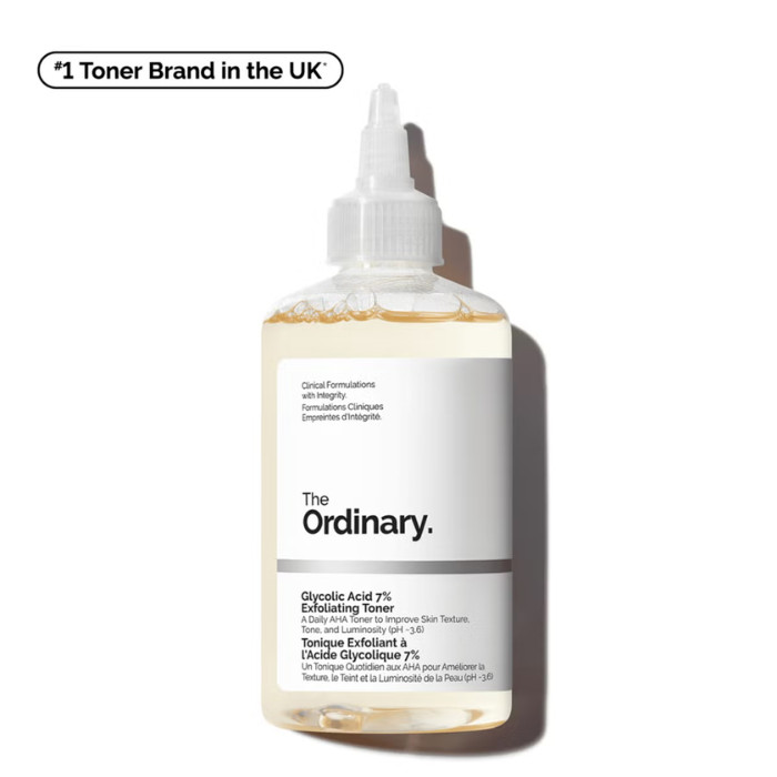 The Ordinary Glycolic Acid 7% Toning Solution, Exfoliating Toner for Glowing, Smooth & Even-Toned Skin 240ml