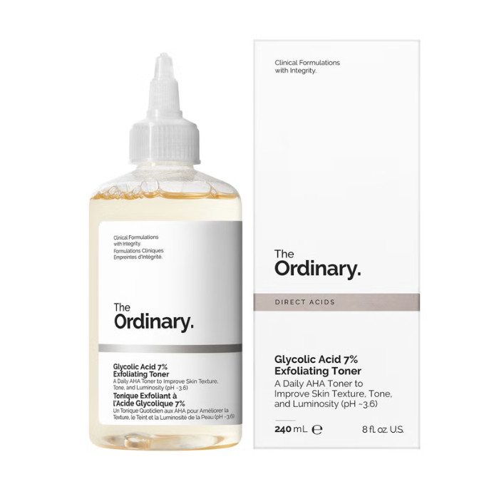 The Ordinary Glycolic Acid 7% Toning Solution, Exfoliating Toner for Glowing, Smooth & Even-Toned Skin 240ml
