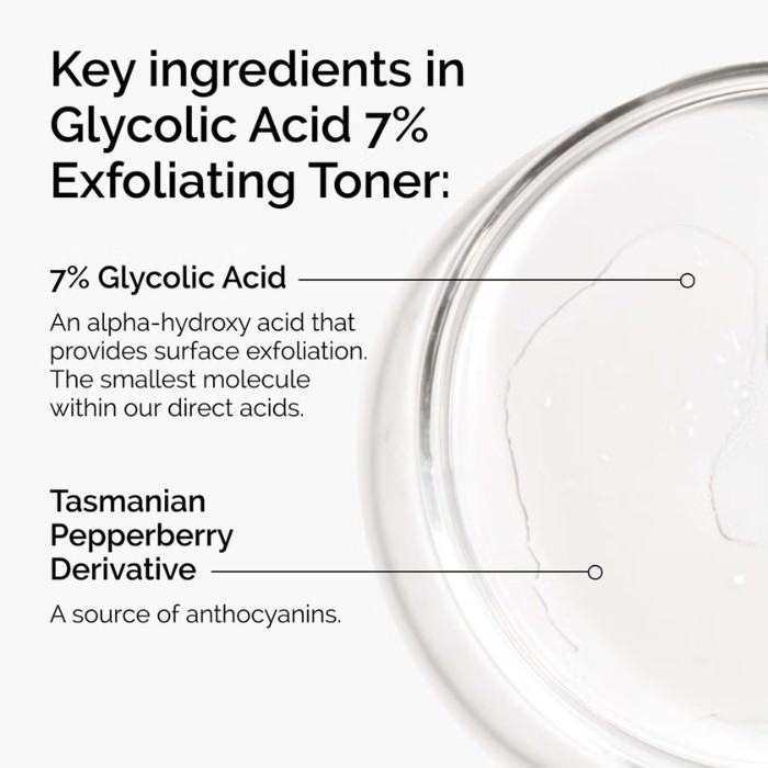 The Ordinary Glycolic Acid 7% Toning Solution, Exfoliating Toner for Glowing, Smooth & Even-Toned Skin 240ml