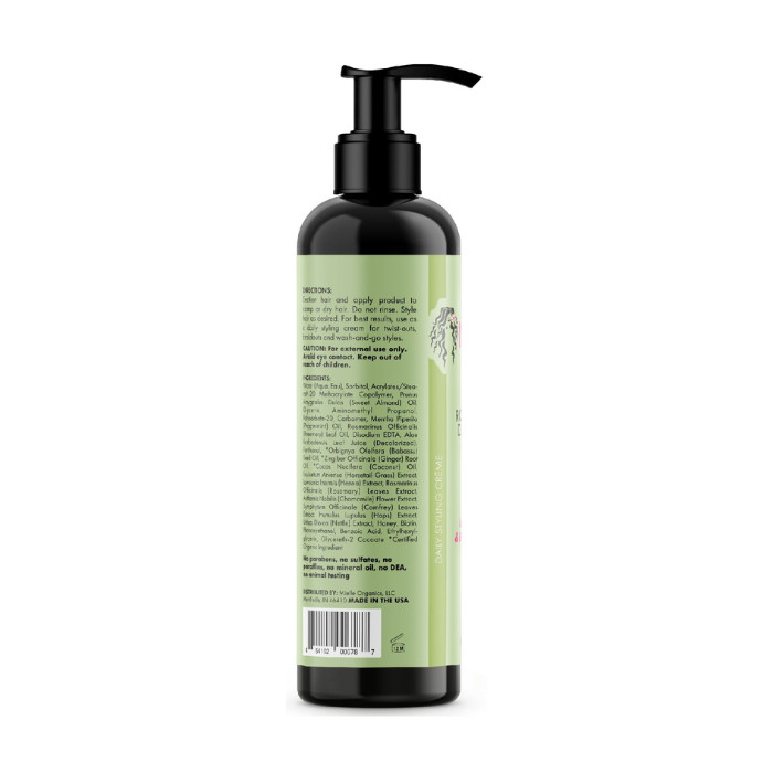 Mielle Organics Rosemary Mint Daily Styling Cream, Frizz Control, Nourishing Hold and Hydration with Biotin - 240ml