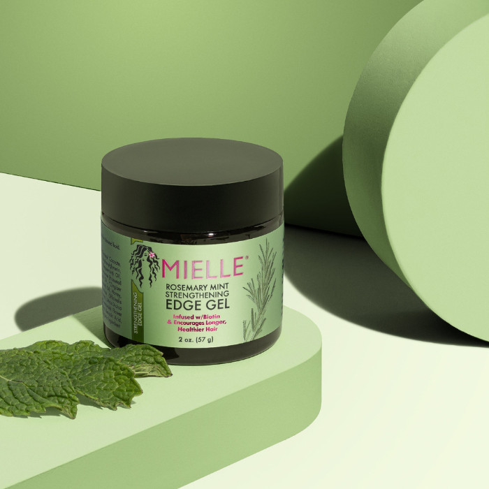 Mielle Organics Rosemary Mint Strengthening Gel, Biotin-Infused Hold and Nourishment for Healthy Edges - 57g