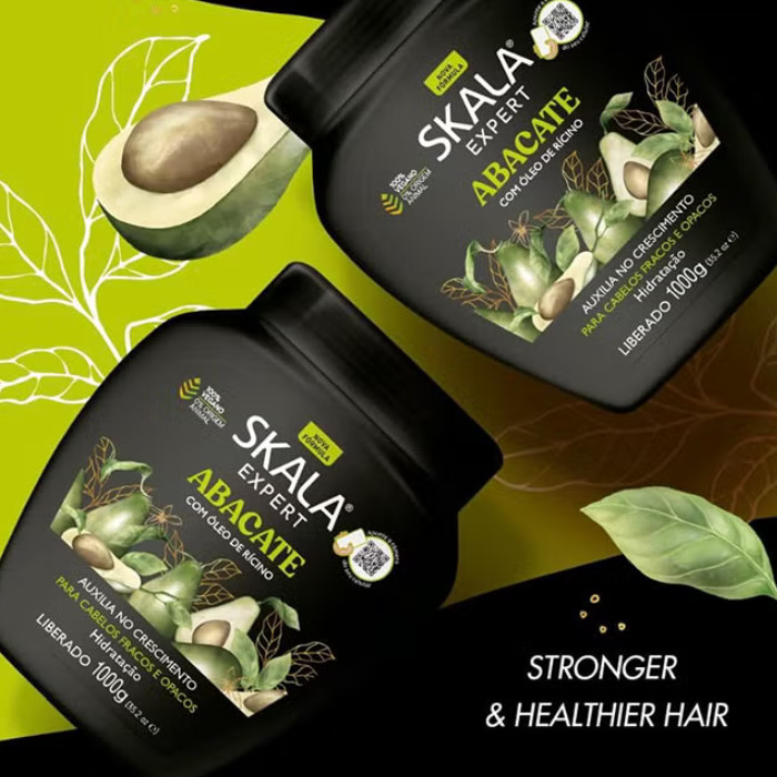 Skala Expert Abacate Avocado & Castor Oil Hair Cream, Strength, Hydration and Growth - 1000g