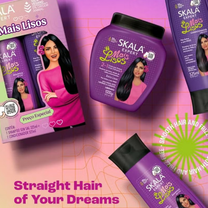 Skala Expert Mais Lisos 2-in-1 Cream, Frizz Control, Hydration and Smooth Finish for Straight Hair – 1000g