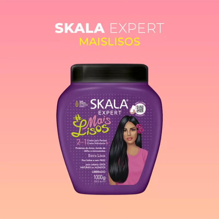 Skala Expert Mais Lisos 2-in-1 Cream, Frizz Control, Hydration and Smooth Finish for Straight Hair – 1000g