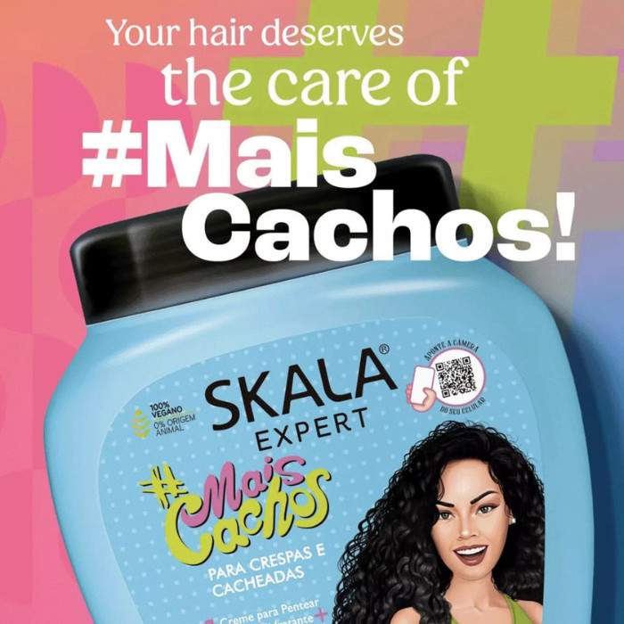 Skala Expert Mais Cachos 2 -in- 1 Curl Treatment Cream, Hydration, Definition, and Repair for Curly Hair - 1000g