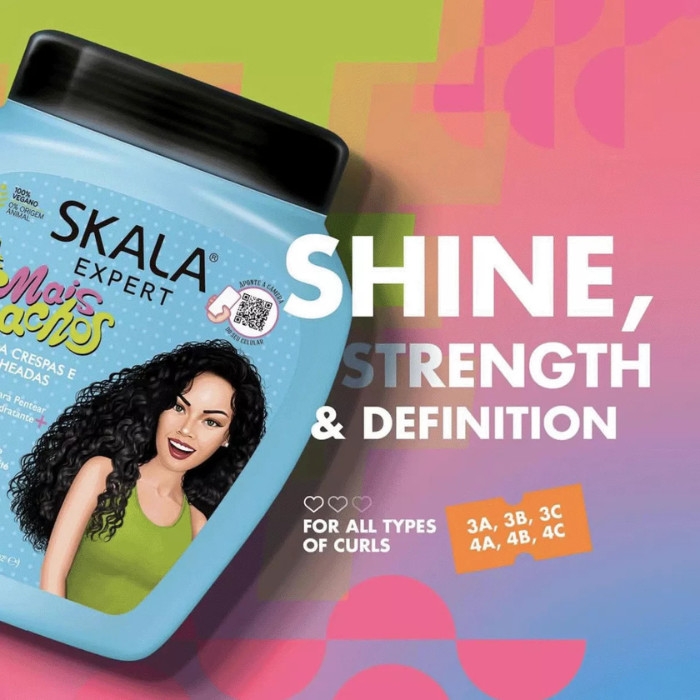 Skala Expert Mais Cachos 2 -in- 1 Curl Treatment Cream, Hydration, Definition, and Repair for Curly Hair - 1000g