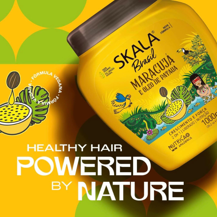 Skala Brasil Maracuja & Pataua Oil 2 In 1 Cream, Growth, Strength and Nourishment for All Hair Types – 1000g