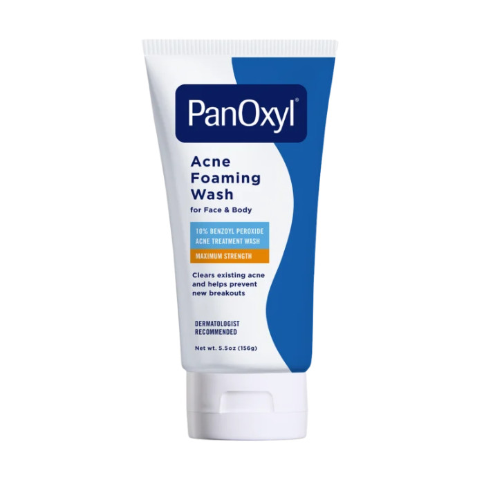PanOxyl Acne Foaming Wash - Maximum Strength 10% Benzoyl Peroxide Cleanser for Face, Chest & Back Acne 5.5oz
