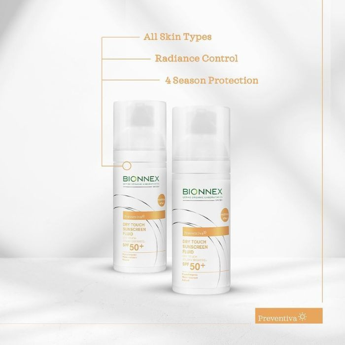Bionnex Preventiva Sunscreen (SPF 50+) Dry Touch Fluid, Matte Finish, Oil-Free Protection, 50 ml