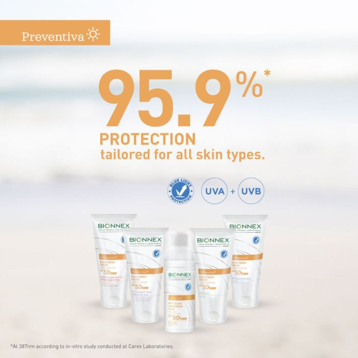 Bionnex Preventiva Sunscreen (SPF 50+) Dry Touch Fluid, Matte Finish, Oil-Free Protection, 50 ml