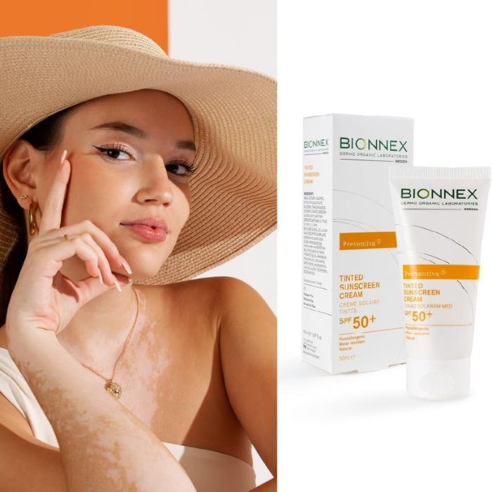 Bionnex Preventiva Sunscreen (SPF50+) Tinted Cream, Conceals Imperfections and Protects Skin, 50ml