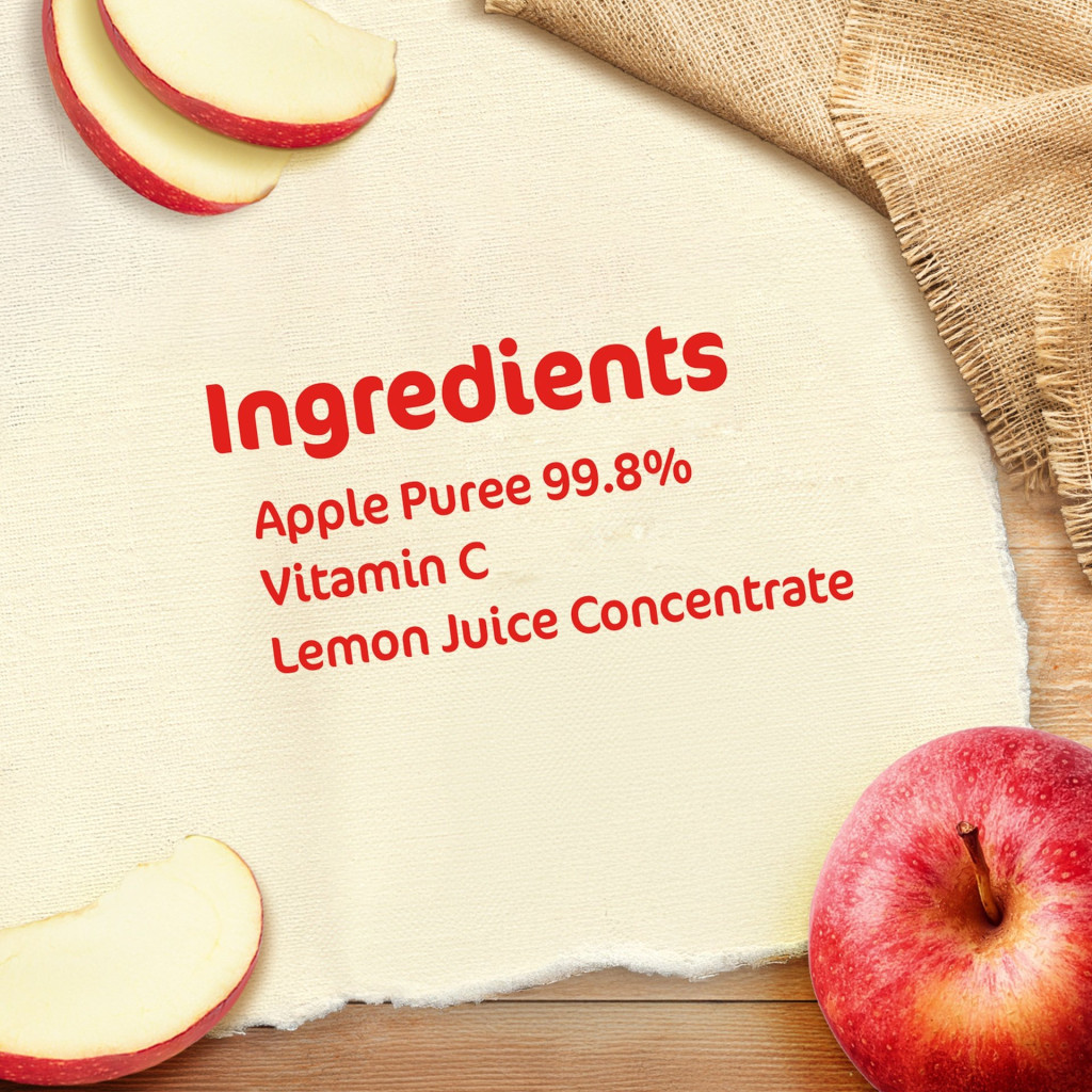 Nestle Cerelac Puree Baby Food Apple, 100% Natural Fruit with Vitamin C for Babies 6+ Months, 90g