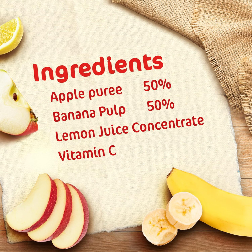 Nestle Cerelac Puree Banana & Apple, Nutritious Baby Food with Vitamin C, No Added Sugar or Salt, 90g