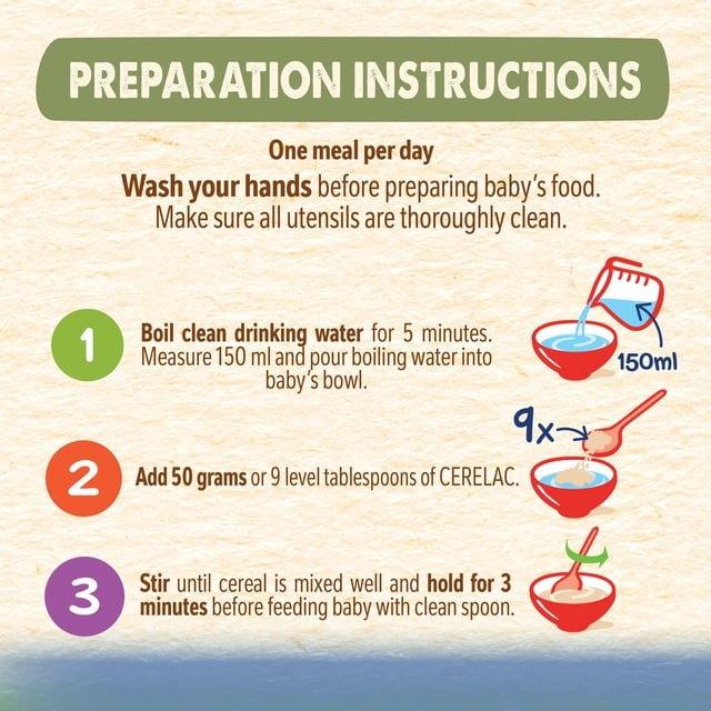 Nestle Cerelac Wheat No Added Sugar, Iron-Fortified Baby Cereal for 6+ Months, Rich in Vitamins and Minerals, 400g