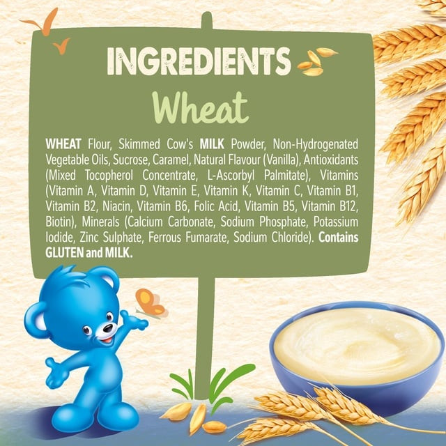 Nestle Cerelac Wheat No Added Sugar, Iron-Fortified Baby Cereal for 6+ Months, Rich in Vitamins and Minerals, 400g