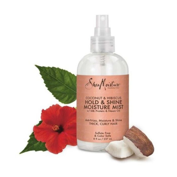 Shea Moisture Coconut & Hibiscus Hold & Shine Mist, Frizz Control and Hydrating Curl Spray, 237ml