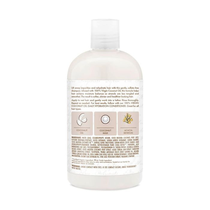 Shea Moisture 100% Virgin Coconut Oil Daily Hydration Shampoo, Sulphate-Free Moisturizing Cleanser, 384ml