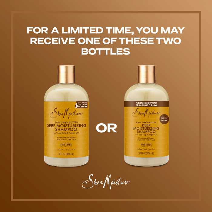 Shea Moisture Raw Shea Butter Deep Moisturizing Shampoo Sulphate-Free Cleanser for Dry and Transitioning Hair - 384ml