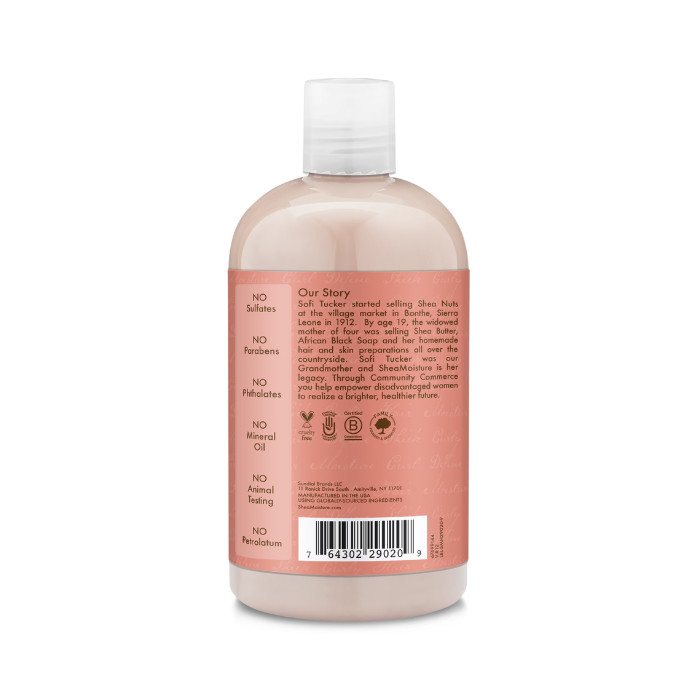 Shea Moisture Coconut and Hibiscus Curl & Shine Shampoo, Sulphate-Free Cleanser for Curly and Thick Hair - 384ml