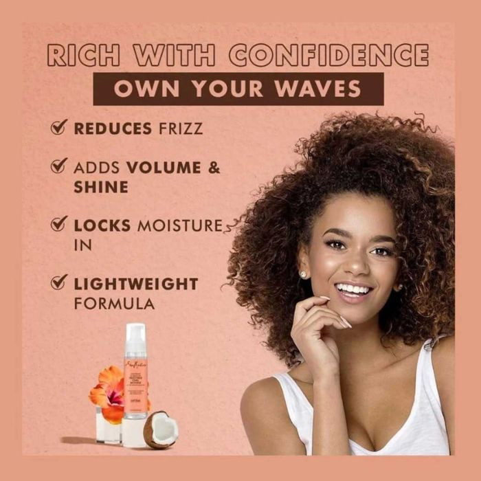 Shea Moisture Coconut and Hibiscus Frizz Curl Mousse, Lightweight Anti-Frizz Formula, 222ml