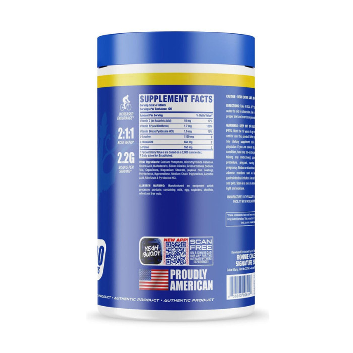 Ronnie Coleman BCAA-XS, Essential Amino Acids for Muscle Recovery, Strength and Endurance - 400 Tablets
