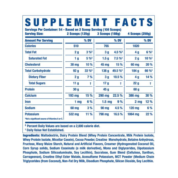 Ronnie Coleman King Mass XL Gainer Cookies & Cream, Muscle Mass, Strength and Recovery Formula, 15lb
