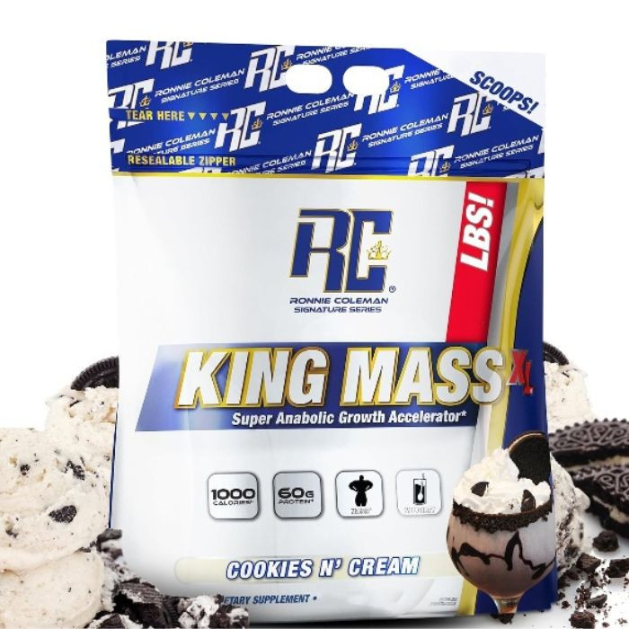 Ronnie Coleman King Mass XL Gainer Cookies & Cream, Muscle Mass, Strength and Recovery Formula, 15lb