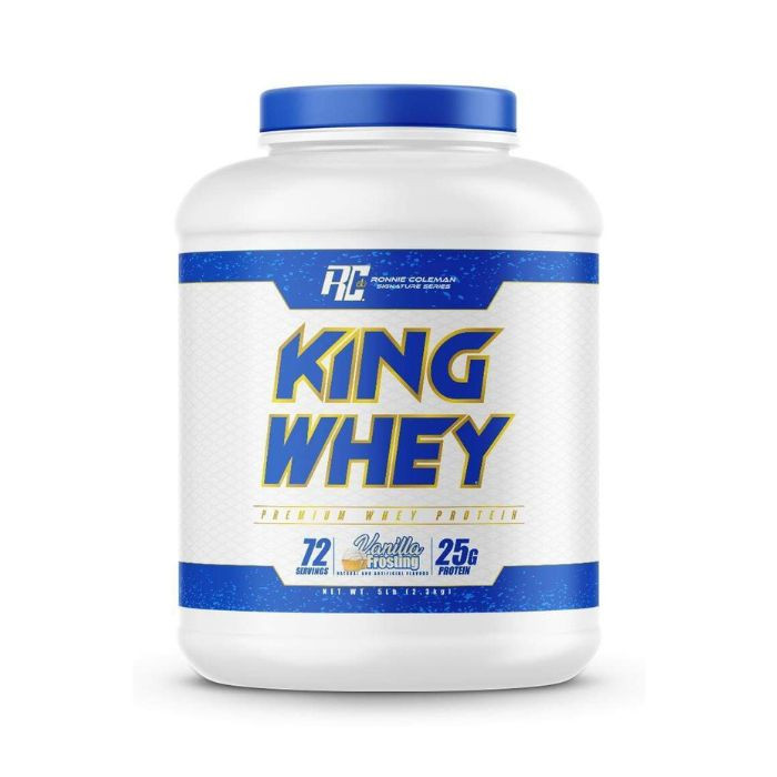 Ronnie Coleman King Whey Protein Powder Vanilla Frosting, 25g Protein Muscle Recovery Formula, 5lb