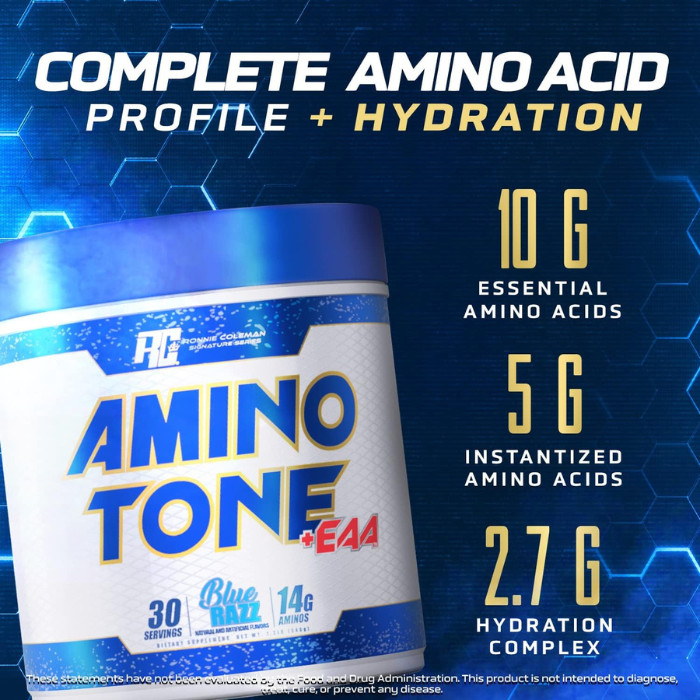 Ronnie Coleman Amino Tone + EAA Cherry Limeade, BCAA, Electrolytes and Fat Loss Support - 30 Servings